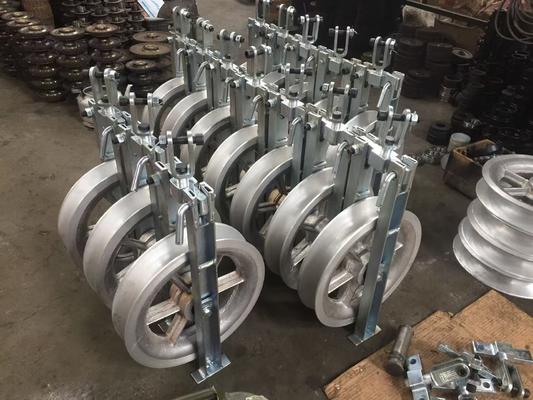 購入 Aluminum Sheave Stringing Pulley Block with Corrosion Resistant Galvanized Surface and High Load Capacity for Power Line Construction online manufacture