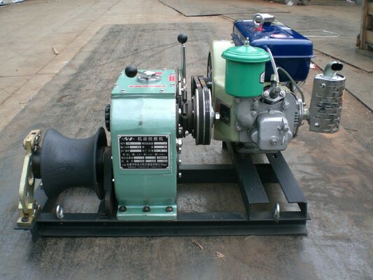 購入 3 Ton Rated Capacity 4HP Diesel Engine Capstan Winch with Heavy-Duty Steel Frame for Cable Pulling online manufacture