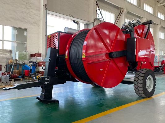 油圧伝動と電子制御を備えた2x40KN連続張力油圧ケーブルテンショナー、架空線展張用